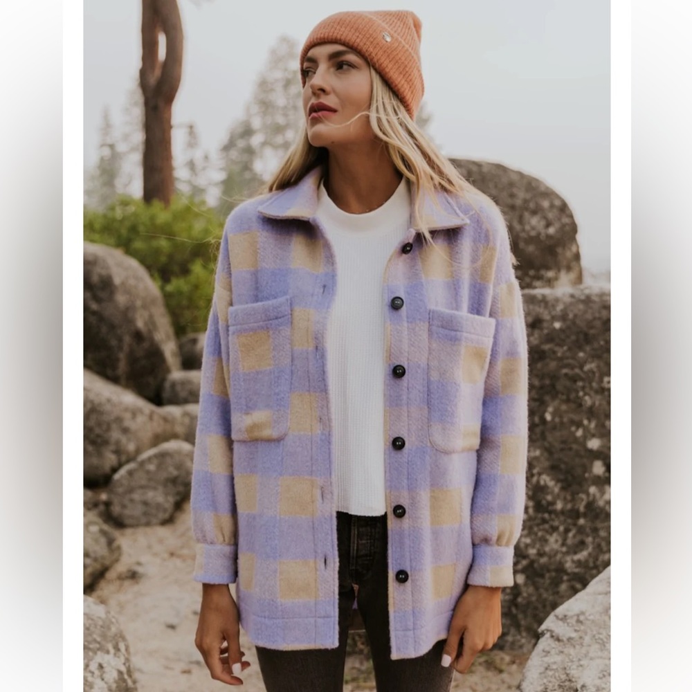 Roolee Evermore Shacket Purple/tan